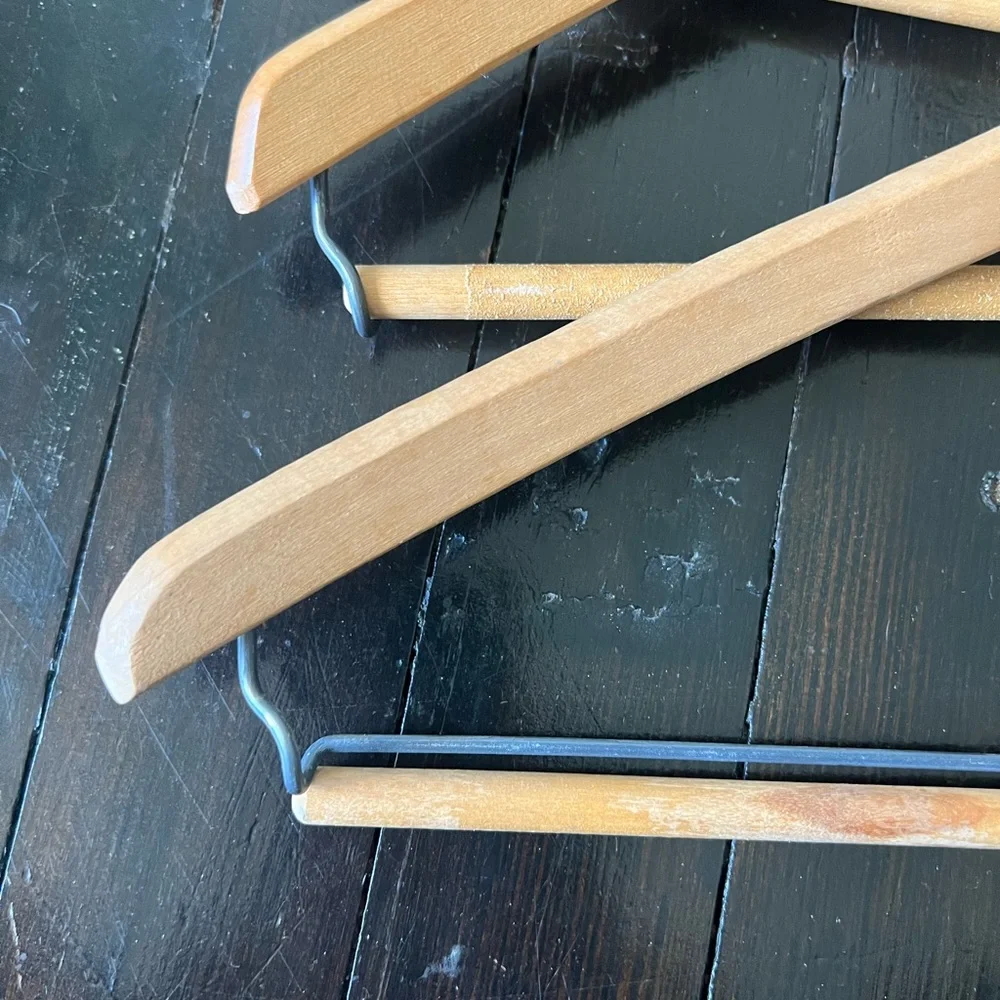 Set of 5 Vintage Wood Hangers 1960’s Wood Hangers